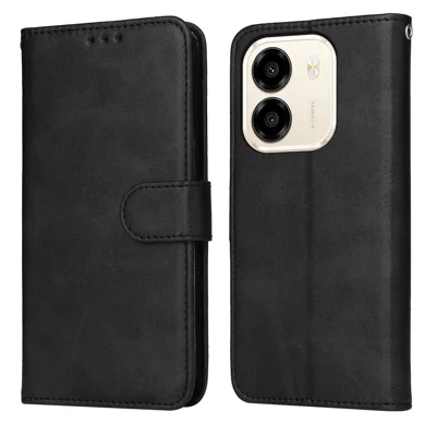  For Honor X7e 4G / Honor Play 80 Plus 5G / Honor X6e 4G Case Wallet PU Leather Folio Flip Phone Cover - Black