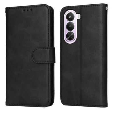  For OnePlus Nord CE6 Lite 5G / Realme P4x 5G Case Wallet PU Leather Folio Flip Phone Cover - Black