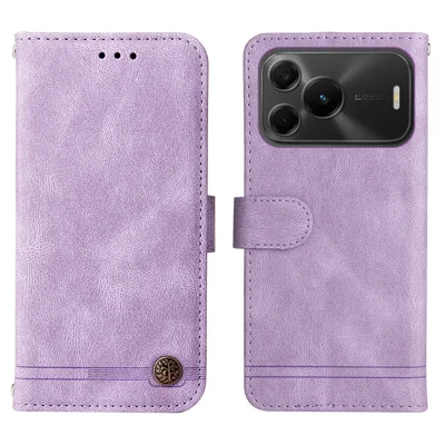  For Huawei nova 16 SE 5G Leather Wallet Cases Skin Touch Phone Cover Stand with Strap - Purple