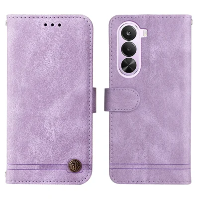  For OnePlus Nord CE6 Lite 5G / Realme P4x 5G Leather Wallet Cases Skin Touch Phone Cover Stand with Strap - Purple