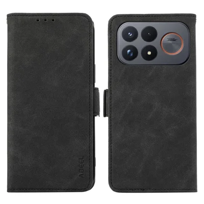 ABEEL Pour Xiaomi Poco F9 Ultra 5G / Redmi K100 Pro Max 5G Étui en cuir synthétique Folio support vue bloqueur RFID - Noir