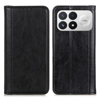 Voor Xiaomi Poco F9 Pro 5G / Redmi K100 Pro 5G Standhoesje Gespleten Leer Litchi-structuur Portemonnee Telefoonhoes - Zwart