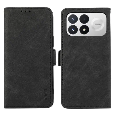 ABEEL Hoesje voor Xiaomi Poco F9 Pro 5G / Redmi K100 Pro 5G PU Leather Folio Stand View met RFID-blokkering - Zwart