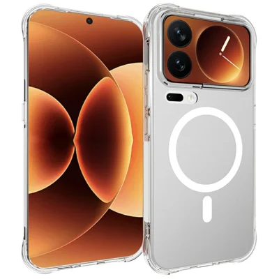 For Xiaomi 18 Pro Max Magnetic Case TPU Anti-drop Phone Back Cover - Transparent
