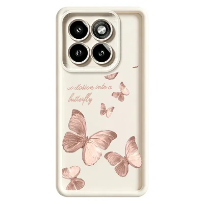 For Motorola Moto G86 5G TPU Case Butterfly Pattern Rubberized Phone Back Cover - White