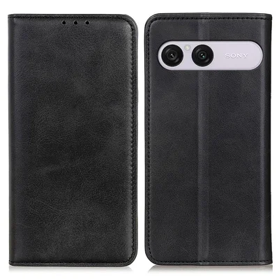 Cover per Sony Xperia 10 VIII in pelle bovina, custodia pieghevole in ecopelle con portafoglio - Nero