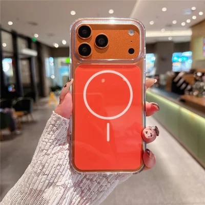 Til iPhone 18 Pro Max  /  17 Pro Max Case Kompatibel med MagSafe PC + TPU IMD Stødfast Telefonbeskyttelse - Orange