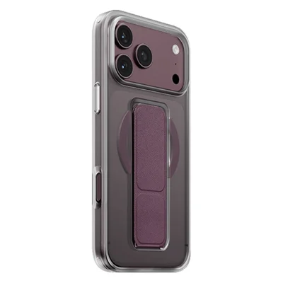 KEEPHONE STANTA Serie til iPhone 18 Pro Max / 17 Pro Max Magnetisk Case PC + TPU Stødfast Telefonbeskyttelse med PU Læder Håndledsrem - Burgunder