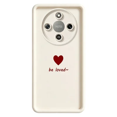 TPU-Hülle für Honor X70 5G / X9d 5G / Magic8 Lite 5G Be Loved Herz-Muster gummierte stoßfeste Handyhülle - Weiß