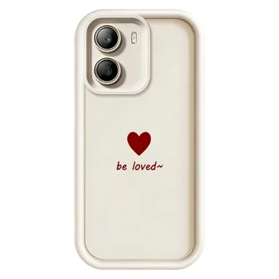TPU-hoesje voor Xiaomi Poco X7 Pro 5G met hartpatroon Be Loved, rubberachtig antislip beschermhoesje - Wit