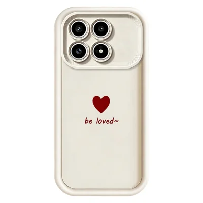 Cover TPU per Xiaomi Poco F8 Pro 5G, Custodia Antiurto con Motivo Cuore Be Loved, Finitura Gommosa, Colore Bianco