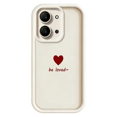 Coque TPU pour Xiaomi Redmi 15C 4G (Global) (171mm) / Poco C85 4G (171mm), motif Cœur avec inscription Be Loved, finition caoutchoutée, protection antidérapante et antichoc - Blanc