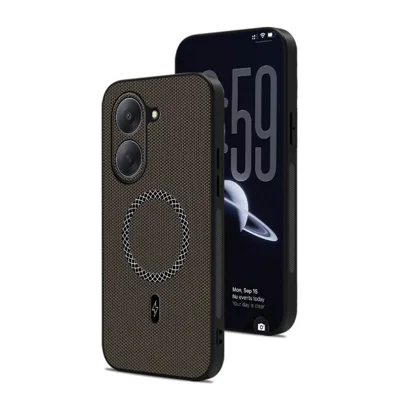 For Xiaomi Redmi A7 4G / A5 4G (Global) (171.8mm) Case Triangle Texture PU Leather Shockproof Ultra Thin Cover - Brown