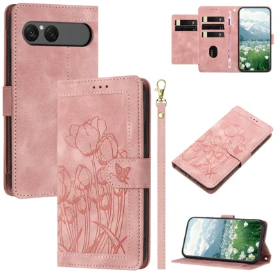 For Sony Xperia 10 III 5G Case Tulip Leather Phone Cover with 5 Card Slots Wallet - Pink