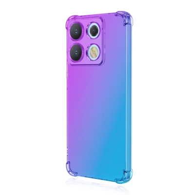 ENKAY für Motorola Edge 70 Max 5G TPU Hülle - Verdickte Ecken, Stoßfest, Handy Rückseite - Lila / Blau