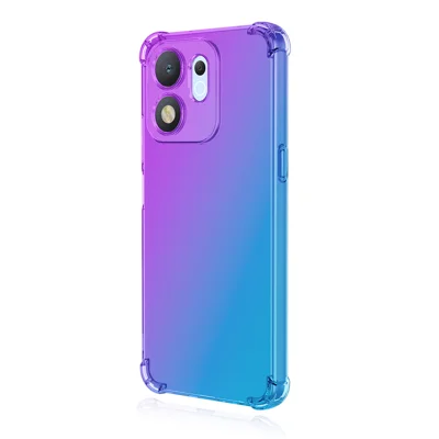 ENKAY obudowa TPU na Honor X7e Plus 5G / Honor X7e Plus 4G / Honor 600 Smart 5G Grube narożniki odporność na upadek Pokrowiec tylny - fioletowy / niebieski