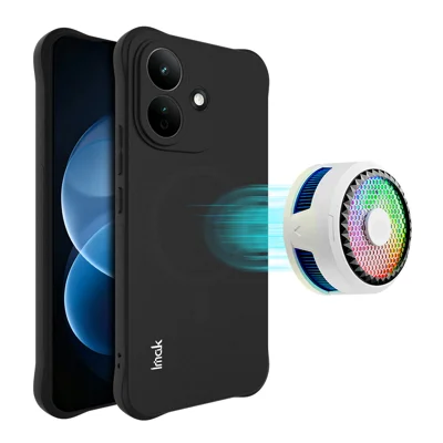  IMAK for Xiaomi Redmi Note 17 Pro 5G Magnetic Case Shockproof Airbag TPU Phone Cover - Matte Black