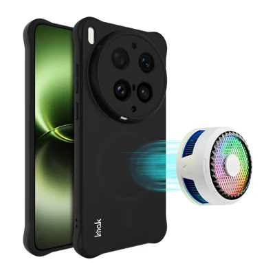  IMAK for vivo X300 Ultra 5G Magnetic Case Shockproof Airbag TPU Phone Cover - Matte Black