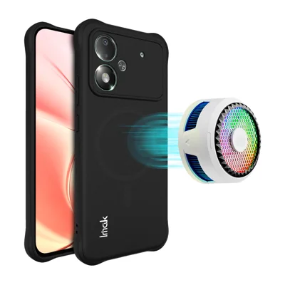  IMAK for Xiaomi Poco M8 Power 5G Magnetic Case Shockproof Airbag TPU Phone Cover - Matte Black