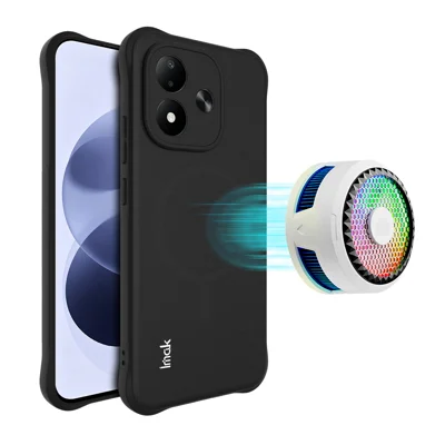 IMAK voor Xiaomi Redmi Note 17 5G (Global) / Xiaomi Redmi Note 17 (India/China) 5G / Xiaomi Redmi Note 17 4G (Global) Magnetische Behuizing Stootbestendig Airbag TPU Telefoonhoes - Matzwart