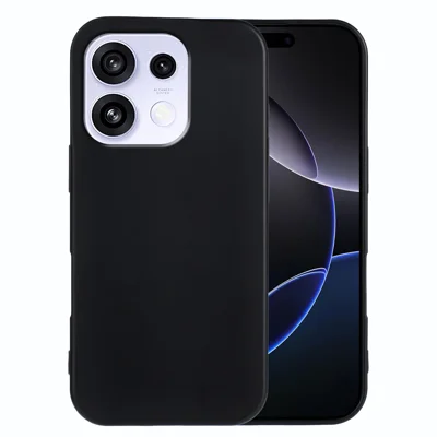 Чехол из ТПУ для Oppo Reno16 Pro 5G (глобальная версия) / Oppo Reno16 5G (глобальная версия) / Oppo Reno16 5G (Китай) мягкий матовый антиотпечатков чехол для задней панели телефона — черный
