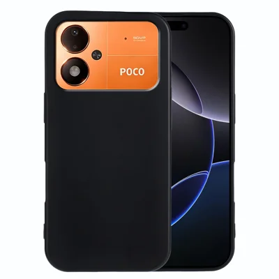  For Xiaomi Poco M8 Power 5G TPU Case Soft Matte Anti-fingerprint Phone Back Cover - Black