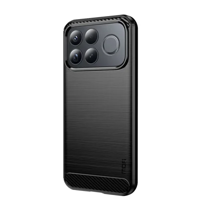 MOFI для задней панели Xiaomi Redmi K100 Pro Max 5G / Xiaomi Poco F9 Ultra 5G, чехол с текстурой под карбон и матовой отделкой, мягкий TPU-чехол — черный