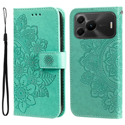  For Huawei nova 16 SE 5G Case Floral Pattern PU Leather Wallet Stand Phone Cover - Green