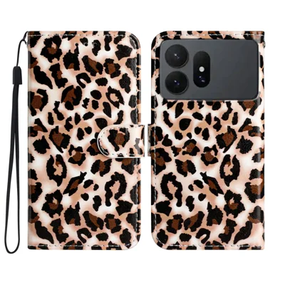  For Samsung Galaxy S27 Ultra Wallet Case  Printed Pattern PU Leather Stand Phone Cover with Strap - Leopard Print