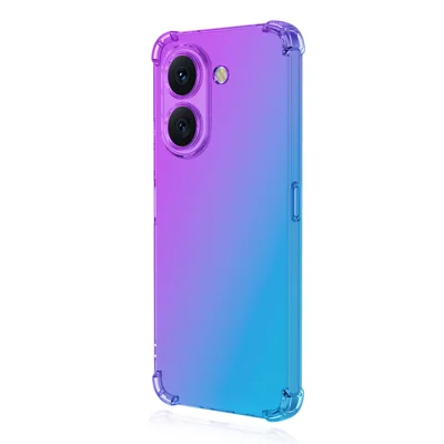 ENKAY for Honor X7e 4G TPU Case Thickened Four Corner Drop-proof Phone Back Cover - Purple / Blue