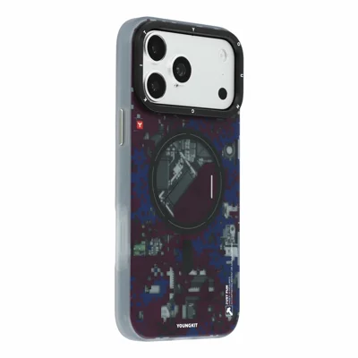 YOUNGKIT Für iPhone 18 Pro / 17 Pro Magnetische Hülle Pixel Camouflage 2.0 Stoßfester TPU PC Handy-Rückendeckel - Midnight