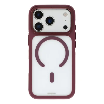 YOUNGKIT für iPhone 18 Pro Max / 17 Pro Max Magnetische Hülle Skin-Touch Matt PC + TPU Handyhülle - Kirschrot