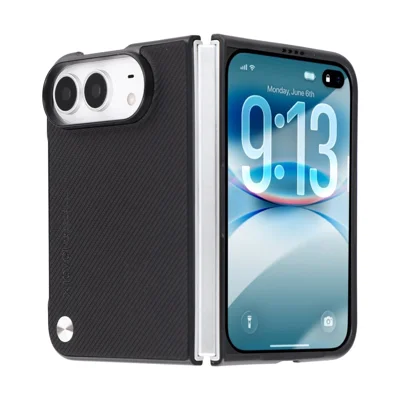 X-LEVEL for iPhone Duo Case Carbon Fiber Texture PU Leather + PC Phone Cover - Black
