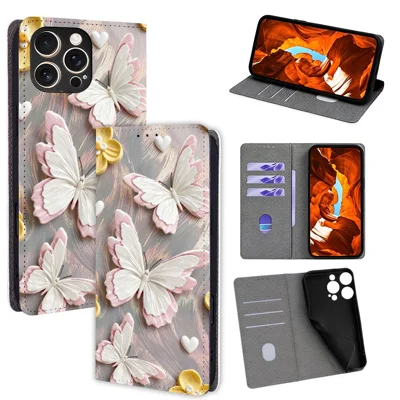 For iPhone 16 Pro Max Case Pattern Printed Magnetic Closure PU Leather Wallet Phone Cover - QMFD0005