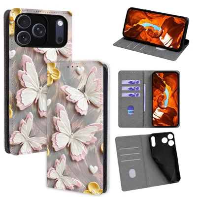 For iPhone 18 Pro / 17 Pro Case Pattern Printed Magnetic Closure PU Leather Wallet Phone Cover - QMFD0005