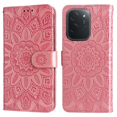  For Xiaomi Poco C95 Pro Case Sunflower Imprint Leather Wallet Phone Cover - Pink