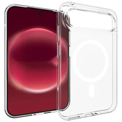 For Huawei Pura X View Magnetic Case Watermark-Resistant TPU Phone Back Cover - Transparent