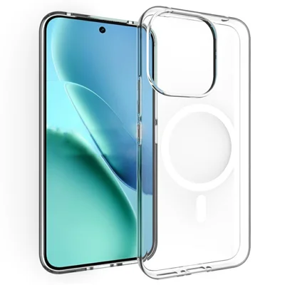 For vivo V80 Lite 5G Magnetic Case Watermark-Resistant TPU Phone Back Cover - Transparent