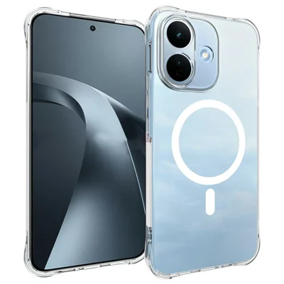 For Xiaomi Redmi Note 17 Pro 5G Magnetic Case TPU Anti-drop Phone Back Cover - Transparent