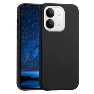  For vivo iQOO Z11S 5G / vivo V80 Lite 5G Case Soft TPU Anti-Drop Non-Slip Texture Phone Cover - Black
