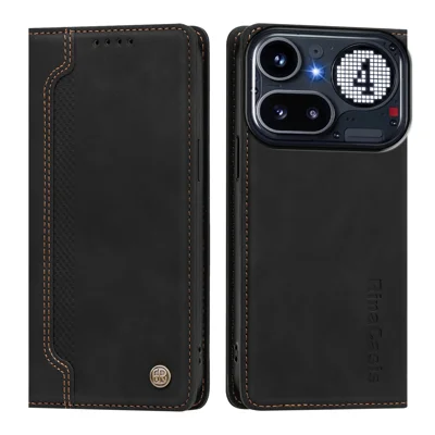 For Nothing Phone (4a) Pro Case Magnetlukke Wallet Stand TPU PU Læder Telefonbeskyttelse - Sort