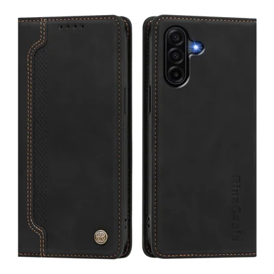  For Samsung Galaxy A36 5G / Galaxy A56 5G / Galaxy A37 5G Case Magnetic Closure Wallet Stand TPU PU Leather Phone Cover - Black