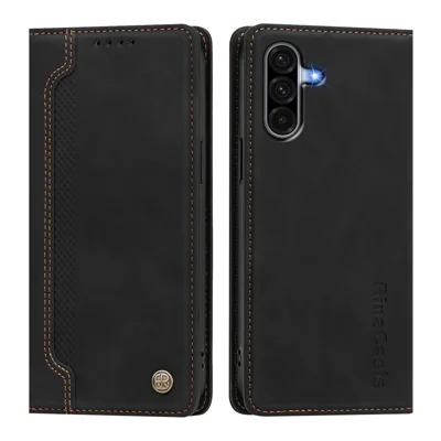 For Samsung Galaxy A18 4G / A18 5G / A17 4G / A17 5G / A26 5G Case Magnetic Closure Wallet Stand TPU PU Leather Phone Cover - Black