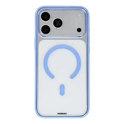 YOUNGKIT für iPhone 17 Pro / 18 Pro Transparente Hülle kompatibel mit MagSafe Stoßfest TPU PC Handyrückseite - Hellblau