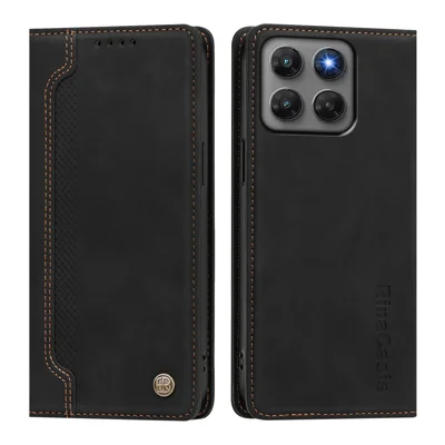 Чехол для Motorola Moto G37 Power 5G / Motorola Moto G47 5G / Motorola Moto G37 5G с магнитным замком, кошельком, подставкой, из ТПУ и искусственной кожи - Черный