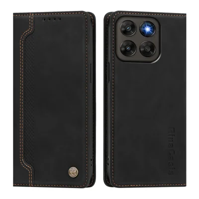  Étui pour Motorola Moto G77 5G / Motorola Moto G67 5G / Motorola Moto G87 5G avec fermeture magnétique, support portefeuille, housse en TPU et cuir PU - Noir
