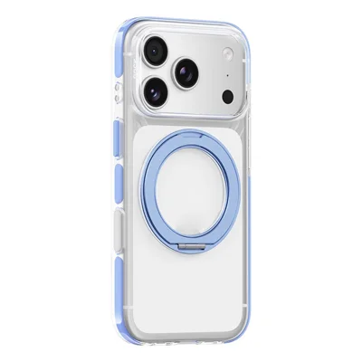 ROCK for iPhone 18 Pro / 17 Pro Case Rotating Magnetic Kickstand PC + TPU Anti-Drop Phone Cover with AI Button - Blue