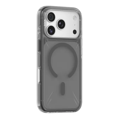 ROCK dla iPhone 18 Pro Max / 17 Pro Max, etui magnetyczne przezroczyste PC + TPU, dwuwarstwowe antywypadkowe pokrowiec z przyciskiem AI - szary