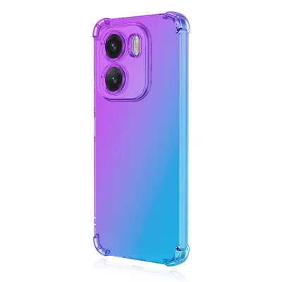 ENKAY para Honor X6e 4G Capa TPU Capa Traseira Espessada à Prova de Quedas com Cantos Reforçados - Roxo / Azul