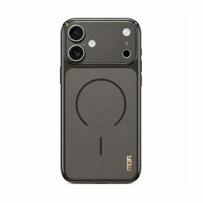 MOFI na iPhone 18 Seria Simple Matowa Przezroczysta Obudowa TPU Pełnego Zakrycia z Folią Lustrzaną - Czarny